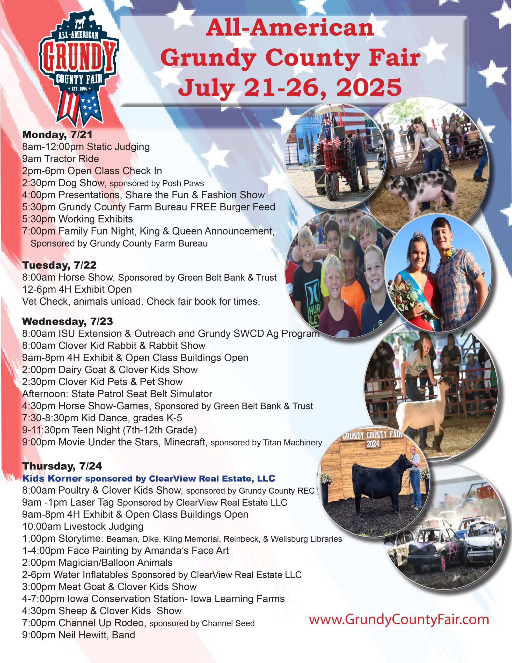 2025 Fair Schedule